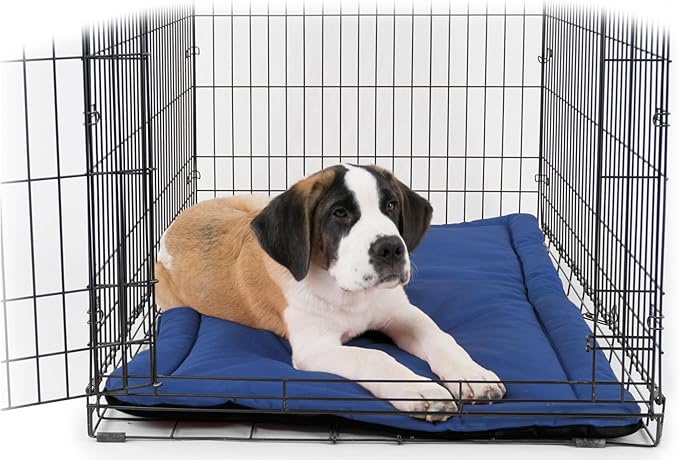 K9 Ballistics Tough Ripstop Dog Crate Pad - Durable, Machine Washable Kennel & Travel Mat for Puppies and Small Dogs, 29 x 18 fits 30” Wire Crate, Blue Quartz