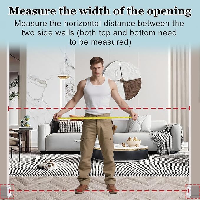 WAOWAO Triple Lock 29.72-47.24" Baby Gate Extra Wide Pressure Mounted Walk Through Swing Auto Close Safety Black Metal Dog Pet Puppy for Stairs,Doorways,Kitchen