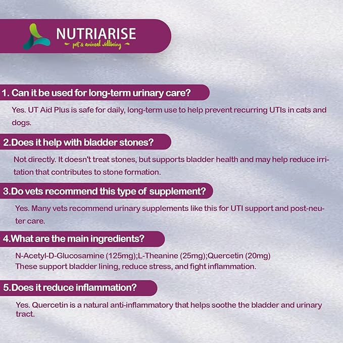Natural UTI Treatment for Cats & Dogs – Antibiotic-Free Urinary Tract Infection Support Supplement – Bladder & Kidney Health – Incontinence Prevention – 30 Capsules