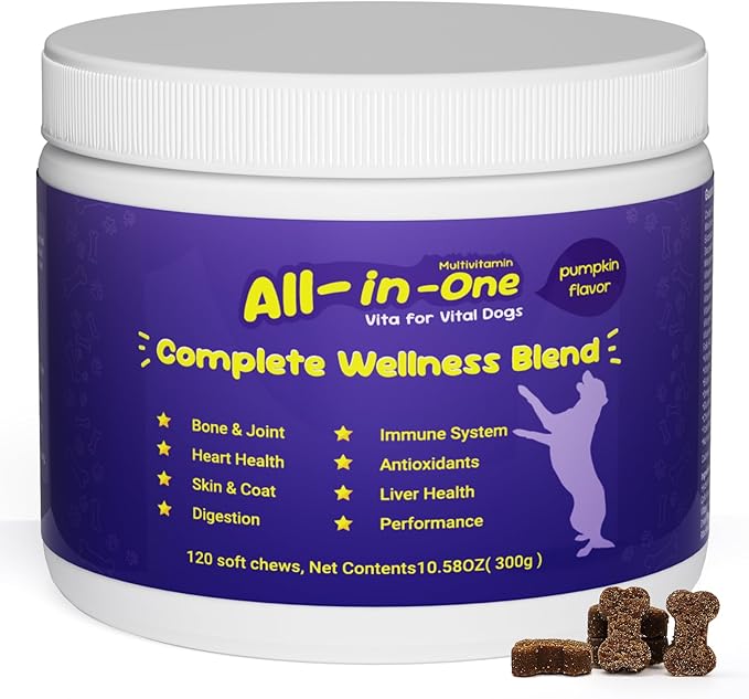 Premium Probiotics for Dogs with Digestive Enzymes & Fiber | Duck Flavor Soft Chews for Itchy Skin, Ear Health, Gut & Immune Support (Pumpkin)