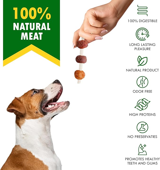 Beloved Pets Dog Treats Rawhide-Free Kabobs with Duck & Chicken Human Grade Meat 11 oz - All Natural Pet Dried Snacks & Grain Free Long Lasting Chews for Large & Small Dogs - Supports Healthy Teeth