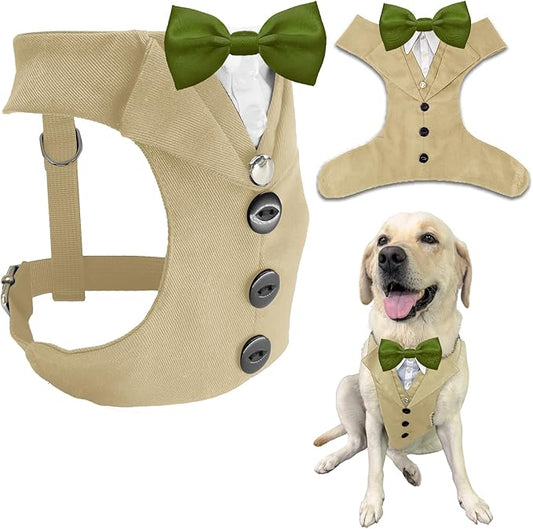 AVERYDAY Dog Tuxedo for Wedding Outfit, Dog Suit and Tie Costumes for Birthday, Halloween, Cosplay, Christmas Party, Pet Formal Wear with Bowtie, Tux for Medium Large Dogs, Bulldog, Labrador, Husky