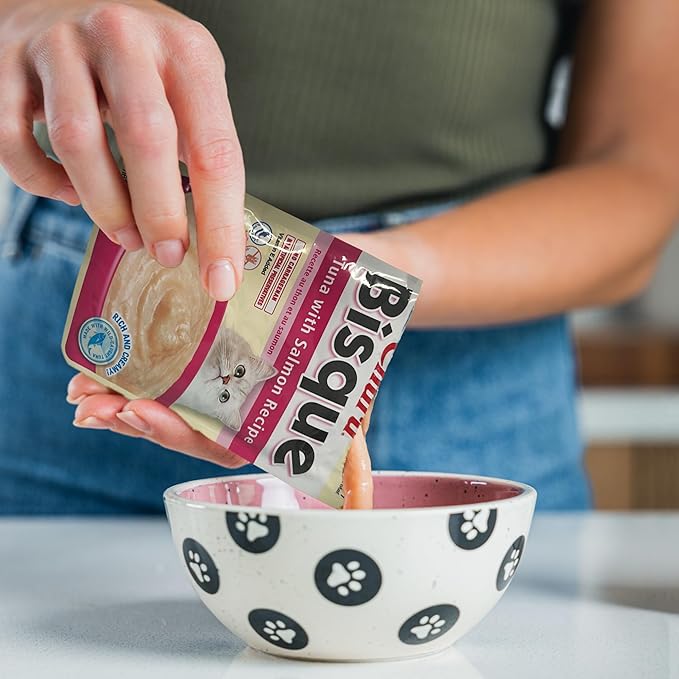 INABA Churu Bisque for Cats, Creamy Lickable Purée Side Dish with Vitamin E, 1.4 Ounces per Pouch, 12 Pouches, Tuna & Chicken Variety