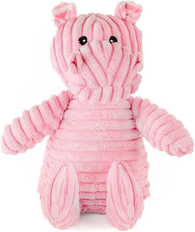 Giftable World Dog, Safari and Bug Pet Plush Toy with Squeaker (Rhino, Hippo, Elephant)