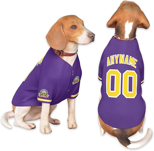 Custom Dog Baseball Jersey with Name Number Logo for Small Pet Dogs-Personalized Dog Shirts