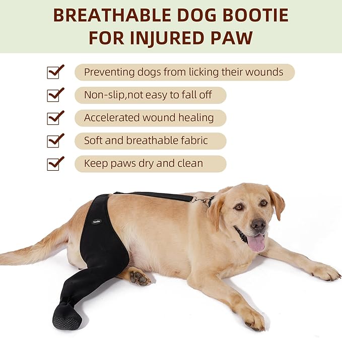 Dog Socks to Prevent Licking Paws ，Breathable Leg Sleeve to Stop Licking and Biting， Firm and Secure Adjustable Size Dog Recovery Sleeve Socks (XL-Left)