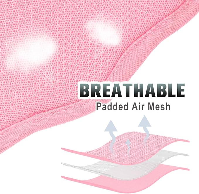 BARKBAY No Pull Dog Harness Large Reflective Dog Harness with Front Clip and Easy Control Handle for Walking Training Running with ID tag Pocket(Baby Pink,XL)