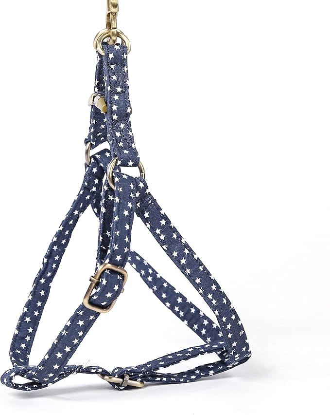 Angie and Allie Organic Cotton Personalized Step in Dog Harness,Custom Dog Halter Vests,Adjustable No Pull Canine Halter Harness for Small Medium Large Dogs