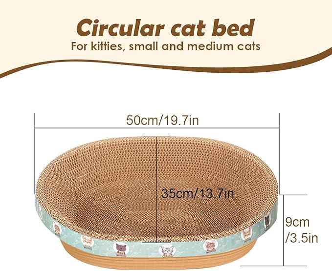 Pet Scratching Board Cat Scratch Pad for Indoor Sleeping (19.7" L x 13.7" W x 3.5" H)