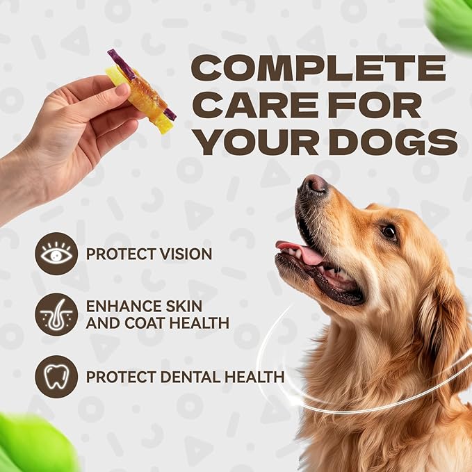 Chicken Wrapped Double Sweet Potato Dog Treats, Real Chicken Jerky Training Treats High Protein Dog Soft Chews for Small Medium Large Dogs 10.58oz/ 12-15Pcs