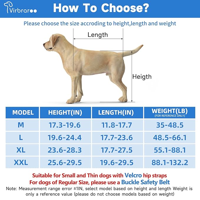 Dog Wheelchair for Back Legs, Dog Wheelchair with All-Terrain Tires & Durable Bearings, Large Dog Wheelchair for Back Legs, 55.1-88.1 lbs (XL)