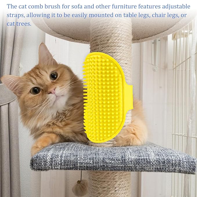 4 Colors Cat Self Groomer Brush Silicone Combs for Indoor Face Scratcher Adjustable Wall Mounted Corner Massage Comb