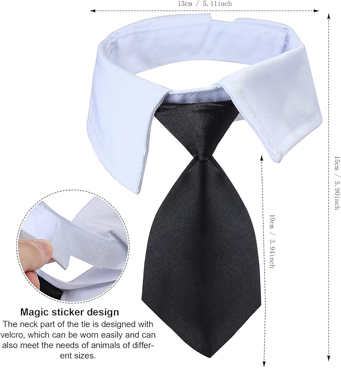 Yewong Pet Captain Costume Set Dog Cat Sea Sailor Hat with Pet Necktie/Bowtie for Cat Puppy Navy Halloween Cosplay Party Supplies Photo Props (Necktie Set-6)