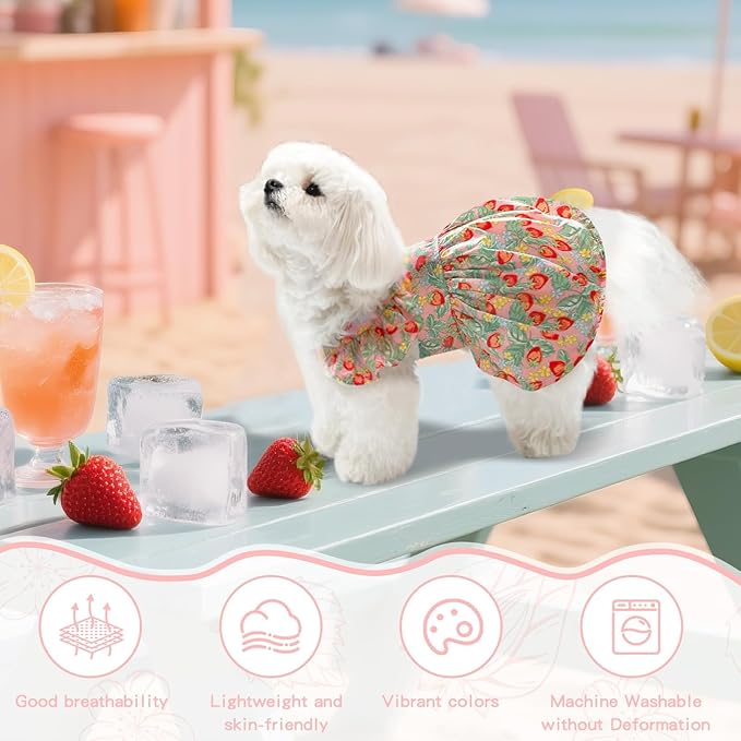 TONY HOBY Dog Dress, Dog Sundress with Straps, Pet Princess Dresses Clothes for Small Medium Dogs (Pink, M)