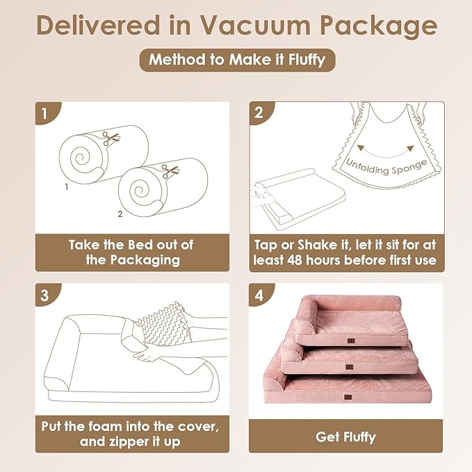 EHEYCIGA Memory Foam Dog Bed Medium Sized Dogs, Waterproof Dog Bed Orthopedic with Washable Removable Cover, Non-Slip Pet Bed Couch for Crate, 30x20x6 Inches, Pink