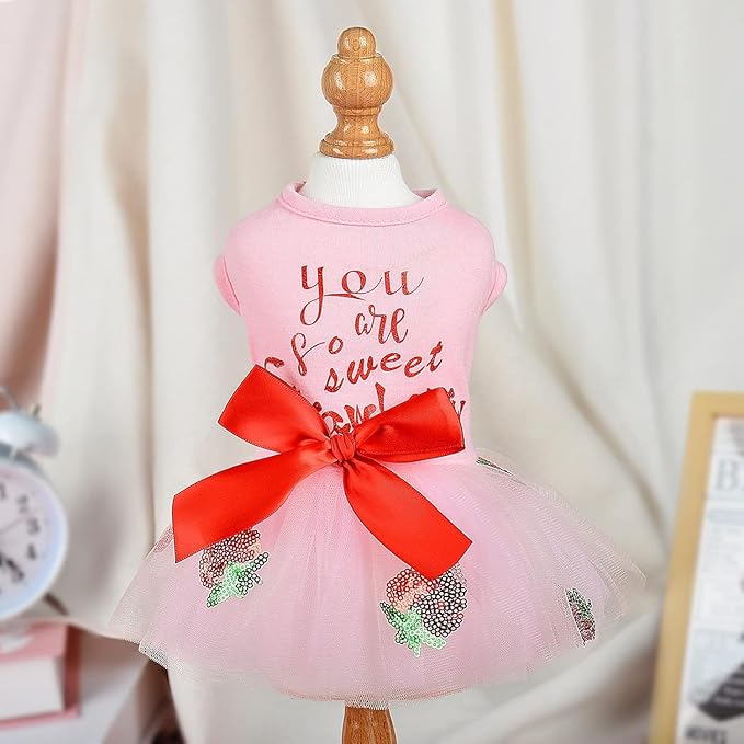 Cute Pink Skirt for Small Dog - Spring & Summer Dress for Female Dogs