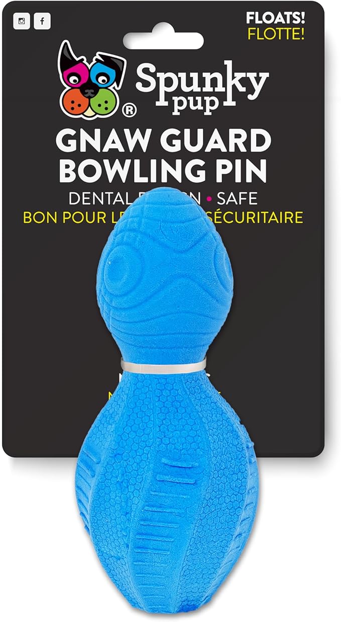 Spunky pup Gnaw Guard Toy, Bowling Pin 1-Pack (Colors May Vary)