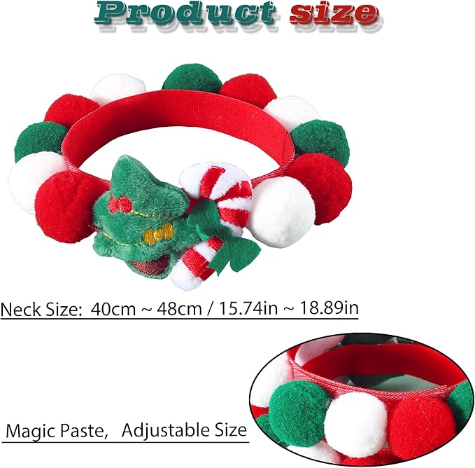 Christmas Dog Cat Scarf | Christmas Dog Cat Neck Collar | Cat Dog Saliva Towel & Pet Dress-Up Accessories and Pet Parties Dress (Type E)