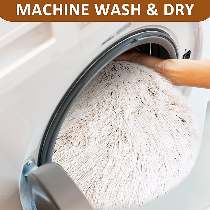 Cat Tunnel with Cat Bed for Indoor Cats, Soft Plush Peekaboo Cat Cave Donut Tunnel, Multifunctional Playground Toys Hideplace for Small Medium Large Kittens, Rabbit, Ferret (Cream White)