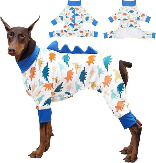 Dog Pajamas Large Size, Big Dog Onesie Clothes, Anti Shedding and Licking, Post Surgery Recovery Pet Pjs, Cotton Soft Material Stretchable Pet Pajamas U-COSP02XXL