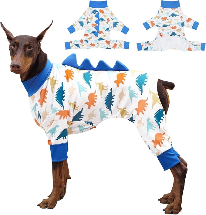 Dog Pajamas Large Size, Big Dog Onesie Clothes, Anti Shedding and Licking, Post Surgery Recovery Pet Pjs, Cotton Soft Material Stretchable Pet Pajamas U-COSP02XL