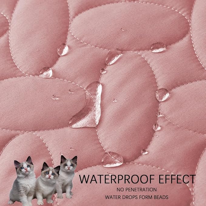 Ameritex Waterproof Pet Bed Cover Anti-Slip Dog Bed Blanket for Sofa and Furniture Waterproof New Pattern Design (Pink, 30x90 Inch (Pack of 1))