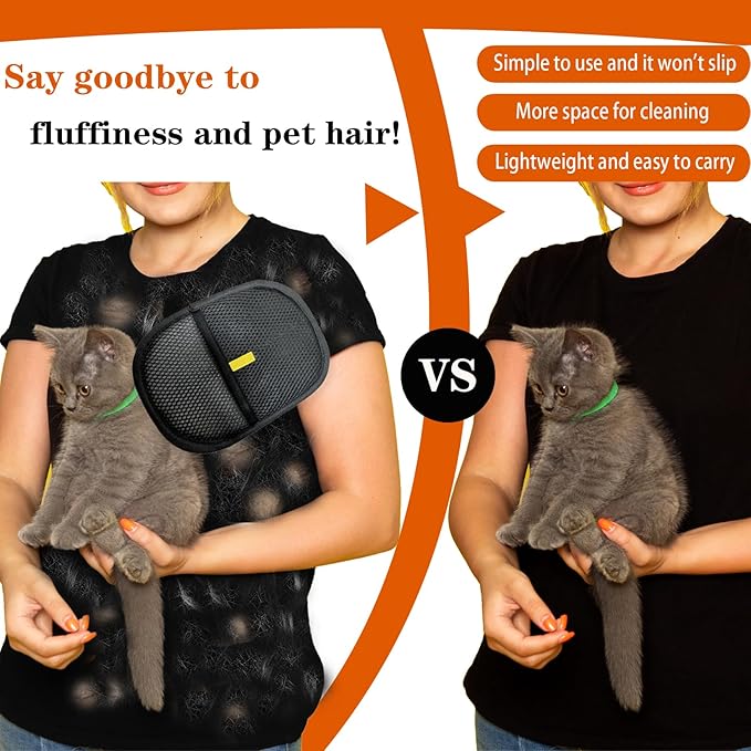 Pet Hair Removal Glove for Cats & Dogs,2 Pcs Five-Finger Electrostatic Pet Hair Gloves Reusable Pet Hair Remover Tool for Laundry,Bed Sheets Couch Clothes Carpet Car Seat,Big Size(9.5*6.7IN)