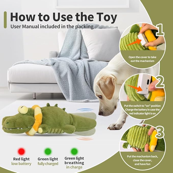 Plush Dog Toy Alligator