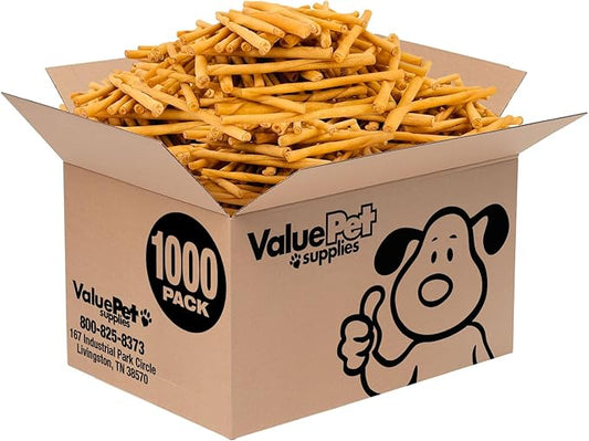 ValueBull USA Rawhide Twists for Small Dogs, 5 Inch, Smoked, Varied Thicknesses, 1000 Count Bulk Pack - Natural & Safe, USA Beef Hide, Long Lasting, Chemical Free, No Artificial Flavors