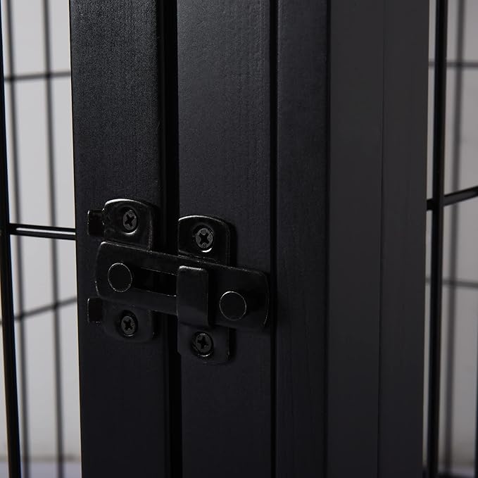 PawHut Dog Crate Furniture, Small Dog Cage End Table with Two Opening Sides, Lockable Door, Puppy Kennel Indoor, Cute and Decorative, Black