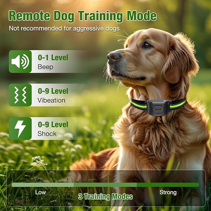 Wireless Dog Fence 2.4GHz Electric Fence for Dogs Wireless Fence for Dogs Portable Electric Dog Fence with Waterproof and Rechargeable Dog Training Collar (1 Controller & 2 Collar)