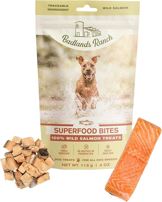 Superfood Bite, Freeze-Dried Raw Dog Treats - Protein Rich, Train & Reward, Traceable Single Ingredient by Katherine Heigl (Wild Salmon)