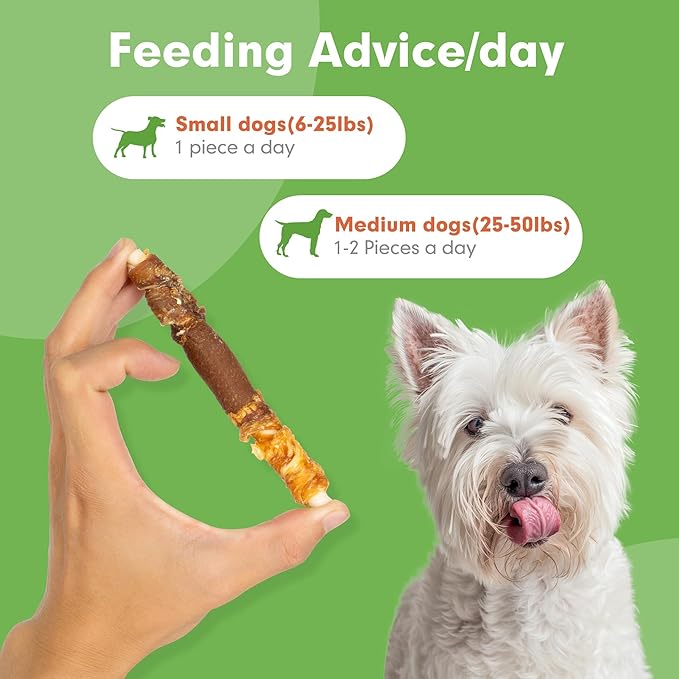 MON2SUN Dog Treats, Triple Flavor 5 Inch Chicken Liver Duck and Chicken Wrapped Rawhide Snacks for Small and Medium Dogs, 31.75 Oz (45 Count-Pack of 1)