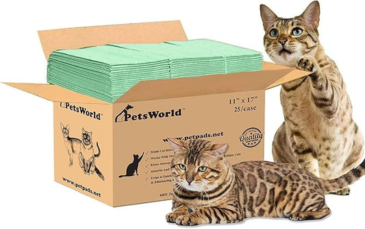 PETSWORLD Multi Cat Pad Refills for Cats Breeze Litter System, Ultra-Absorbent, Quick Dry - (25 Count, Fresh Scented)