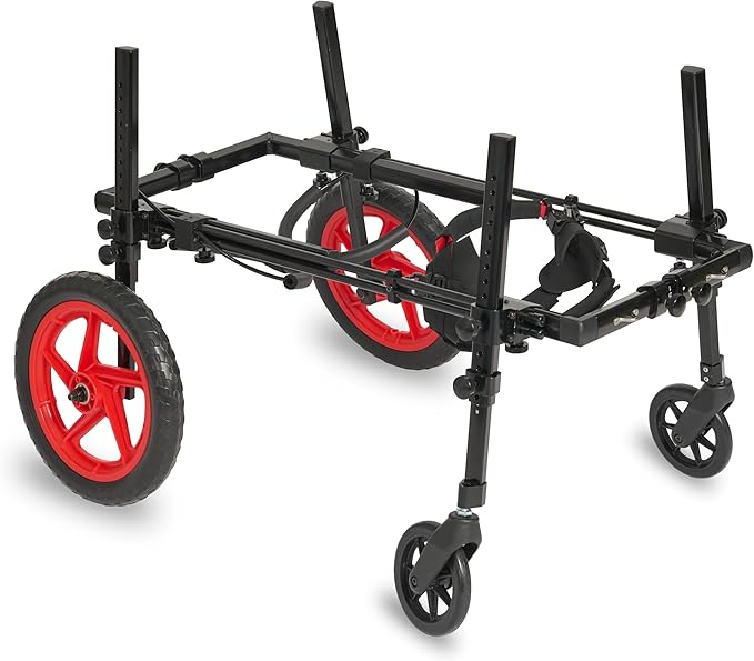 Pro Series Dog Wheels for All The Dogs Back Legs Hyperlight Fiber Side Arms All Terrain Foam Tires - Chair + Front Wheel Kit (Large)