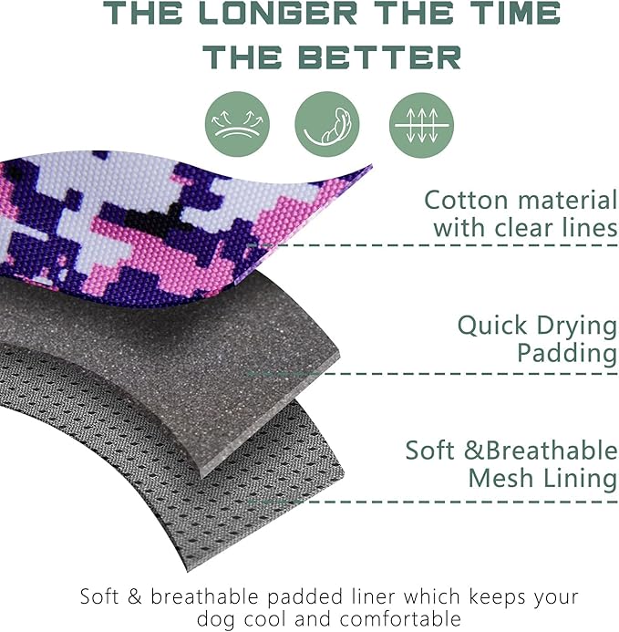 BUMBIN Tactical Pet Walking Harness with Handle for Medium Dogs, Adjustable, Famous TIK Tok Fit Smart Reflective No Pull Vest for Training, Purple M