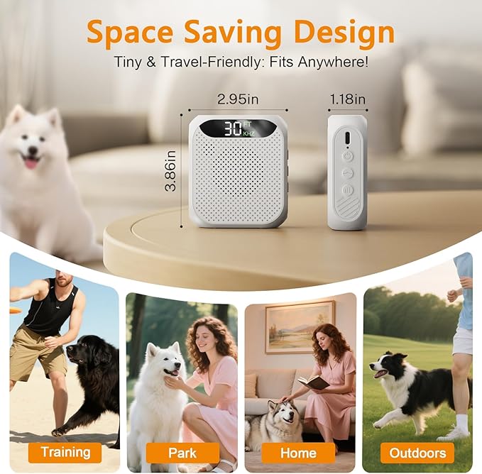 Anti Barking Devices - 30FT Effective Range, 3 Adjustable Modes, 2025 Upgrated Rechargeable Ultrasonic Dog Bark Deterrent - Suitable for All Large & Small Dogs