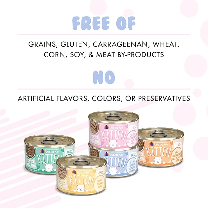 Weruva Kitten, Chicken Breast Formula in a Hydrating Purée, 3oz Can (Pack of 12)