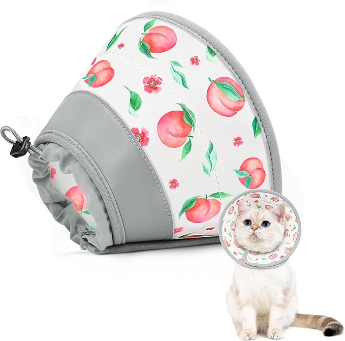 Cat Cone Collar Soft to Stop Licking, Adjustable, Foldable Lightweight Kitten Cones After Surgery Recovery for Cats & Kittens, Cat Cone Alternative (PinkWhite, S)