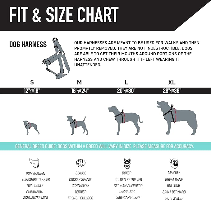 Wolfgang Heavy Duty Adjustable Dog Harness, Pull-Tested to Over 800 lbs for Walking & Training, DawnPatrol Print, Large