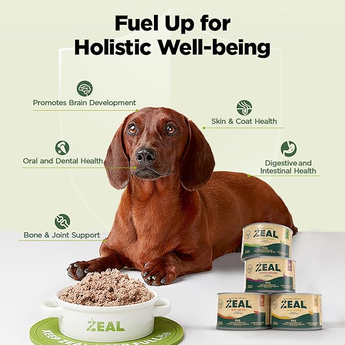 ZEAL New Zealand Wet Dog Food – High Protein, Pure Nutrition, Grain-Free with Superfoods (Lamb, 13.76oz Can 12-Pack)
