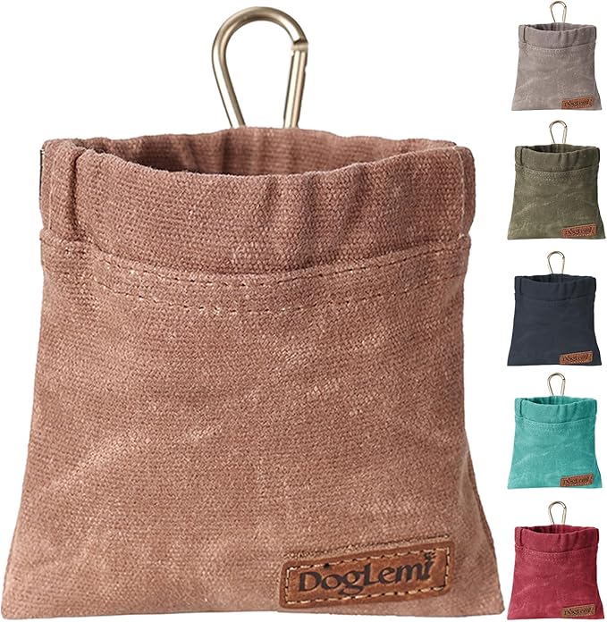 ETIAL Dog Treat Pouch,Portable Puppy Dog Training Treat Bag,Hand Free Dog Walking Bag,Auto Closing Pet Feed Snack Reward Pocket,Dog Food Dispenser for Pet Puppy Travel or Outdoor Use