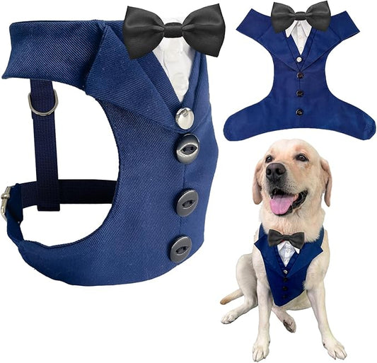 AVERYDAY Dog Tuxedo for Wedding Outfit, Dog Suit and Tie Costumes for Birthday, Halloween, Cosplay, Christmas Party, Pet Formal Wear with Bowtie, Tux for Medium Large Dogs, Bulldog, Labrador, Husky