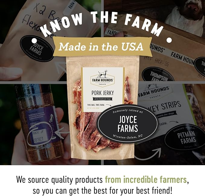 Farm Hounds - Premium Natural Pork Jerky for Dogs - Made from 100% Humanely Raised Pork - Break-to-Size - Great for Training & Treats - No Added Fillers - Made in USA - 3.5 oz - 2 Pack