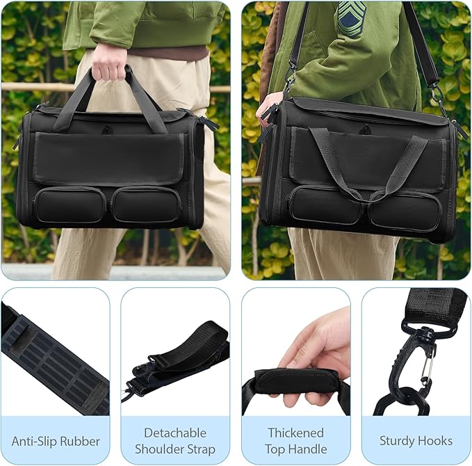 Cat, Dog Carrier for Pets up to 15 lbs, Soft-Sided Collapsible Pet Carrier with Upgraded Sturdy Base, Privacy Curtain and 2 Storage Bags, Cat Bag for Medium Cats and Small Dogs