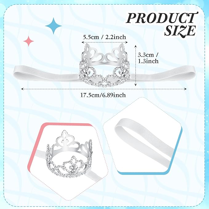 Hillban 2 Pcs Dog Crown Headband Dog Tutu Dress Set Crystal Rhinestone Tiara Crown Tutu Skirt Pet Dress Costume for Puppy Birthday Party Wedding Photo Prop Costume(Blue,X Large)