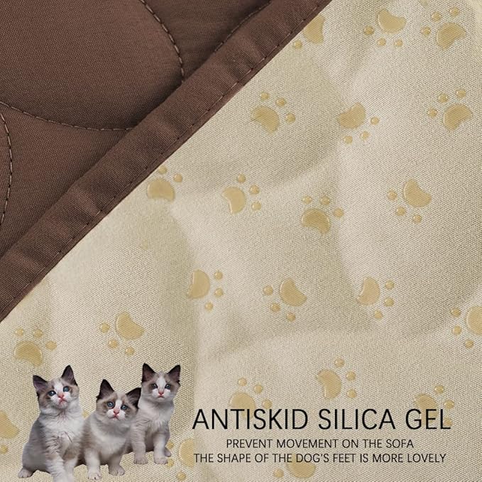 Ameritex Waterproof Pet Bed Cover Anti-Slip Dog Bed Blanket for Sofa and Furniture Waterproof New Pattern Design (Chocolate, 30x53 Inch (Pack of 1))