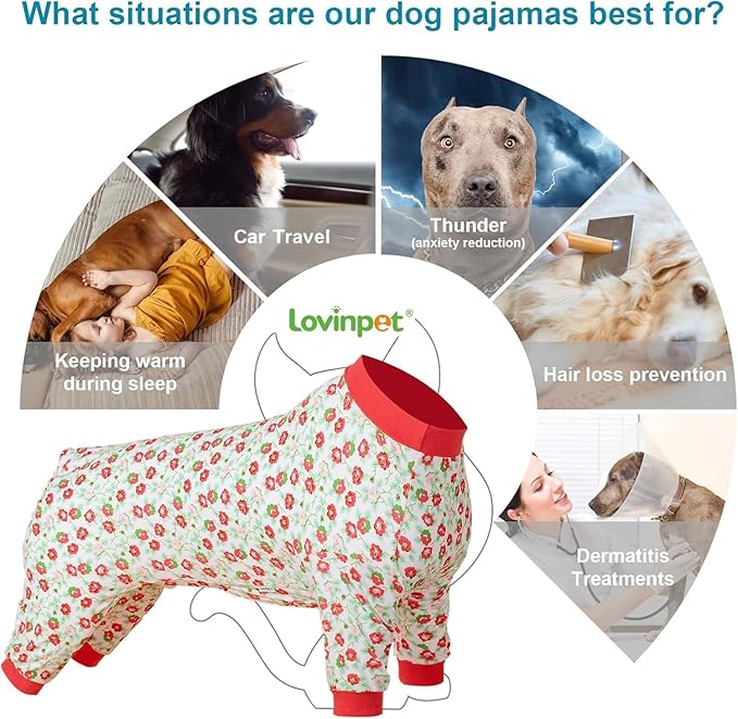 LovinPet Dog Sweatshirts for Large Dogs, Anxiety Calming Dog Pajamas, Light Blue Stripe Whale, Crab Print, Onesies for Dogs, Pitbull Clothes,Pajamas for Pitbulls, Large