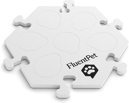 FluentPet HexTile - White | Accessory Dog and Cat Button Learning Kits | Can Hold Up to 6 Buttons | Soft, Durable, and Non-Slip | Gift for Pet Lovers | Comes in 12 Colors