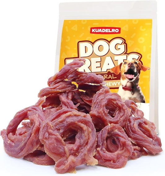 Duck Rings Dog Treats, Natural Duck Breast Jerky Rawhide-Free Soft Chews Healthy Dog Training Treats for Small Medium Large Breed 10.58oz